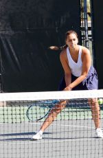 APRIL LOVE GEARY at a Tennis Game with Friends in Calabasas 10/2021