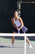 APRIL LOVE GEARY at a Tennis Game with Friends in Calabasas 10/2021