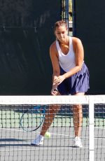 APRIL LOVE GEARY at a Tennis Game with Friends in Calabasas 10/2021