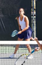 APRIL LOVE GEARY at a Tennis Game with Friends in Calabasas 10/2021