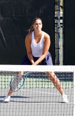 APRIL LOVE GEARY at a Tennis Game with Friends in Calabasas 10/2021