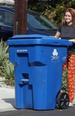 ARIEL WINTER Putting Out Recycled Trash Can in Los Angeles 10/05/2021