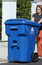 ARIEL WINTER Putting Out Recycled Trash Can in Los Angeles 10/05/2021