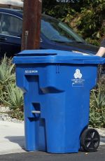 ARIEL WINTER Putting Out Recycled Trash Can in Los Angeles 10/05/2021