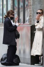 ASHLEY and MARY KATE OLSEN at Smoke Break Outside of Their Offices in New York 10/25/2021