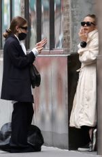 ASHLEY and MARY KATE OLSEN at Smoke Break Outside of Their Offices in New York 10/25/2021