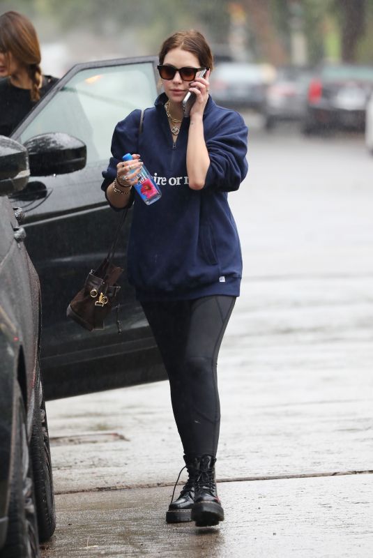 ASHLEY BENSON Leaves Pilates Class in West Hollywood 10/25/2021