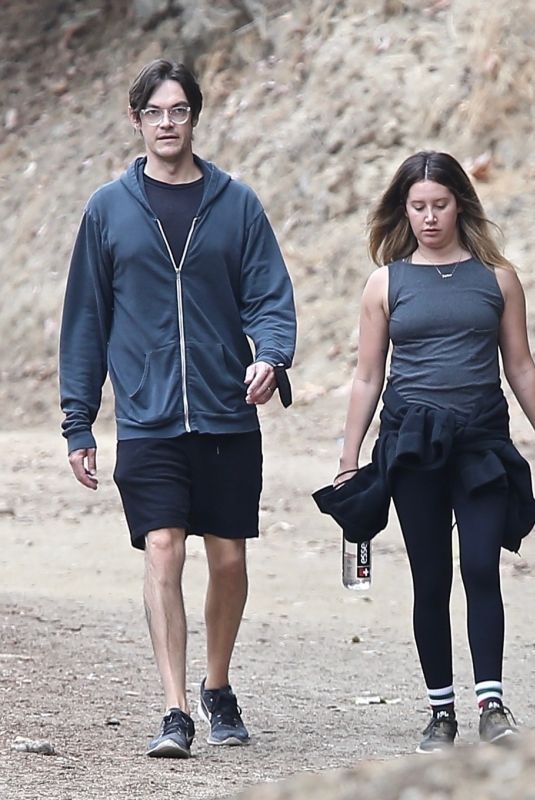 ASHLEY TISDALE and Christopher French Out Hiking in Los Feliz 10/06/2021