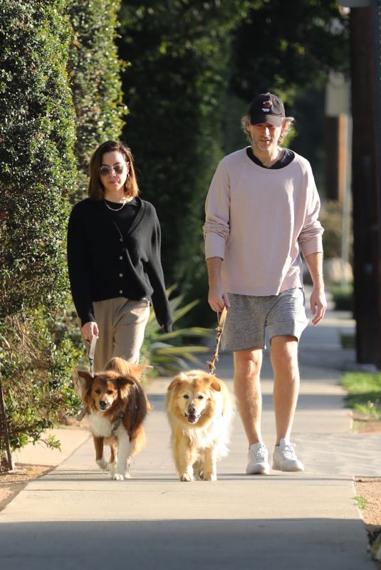AUBREY PLAZA and Jeff Baena Out with Their Dogs in Los Angeles 10/22/2021