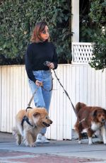 AUBREY PLAZA Out with Her Dogs in Los Feliz 10/19/2021
