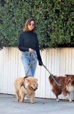 AUBREY PLAZA Out with Her Dogs in Los Feliz 10/19/2021
