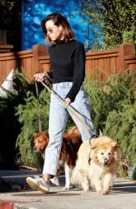 AUBREY PLAZA Out with Her Dogs in Los Feliz 10/19/2021