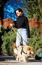 AUBREY PLAZA Out with Her Dogs in Los Feliz 10/19/2021
