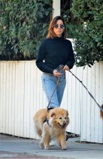 AUBREY PLAZA Out with Her Dogs in Los Feliz 10/19/2021