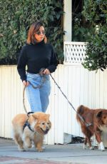 AUBREY PLAZA Out with Her Dogs in Los Feliz 10/19/2021