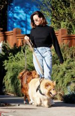 AUBREY PLAZA Out with Her Dogs in Los Feliz 10/19/2021