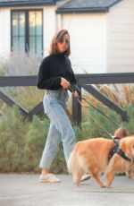 AUBREY PLAZA Out with Her Dogs in Los Feliz 10/19/2021