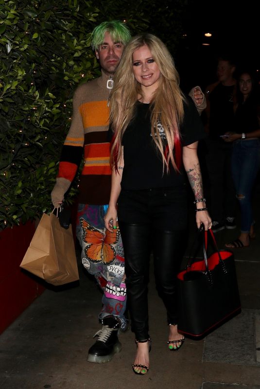 AVRIL LAVIGNE and Mod Sun Out for Dinner at Giorgio Baldi in Santa Monica 10/13/2021
