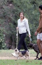 BECCA KUFRIN and Thomas Jacobs Out with Their Dogs at a Dog Park in Los Angeles 10/07/2021