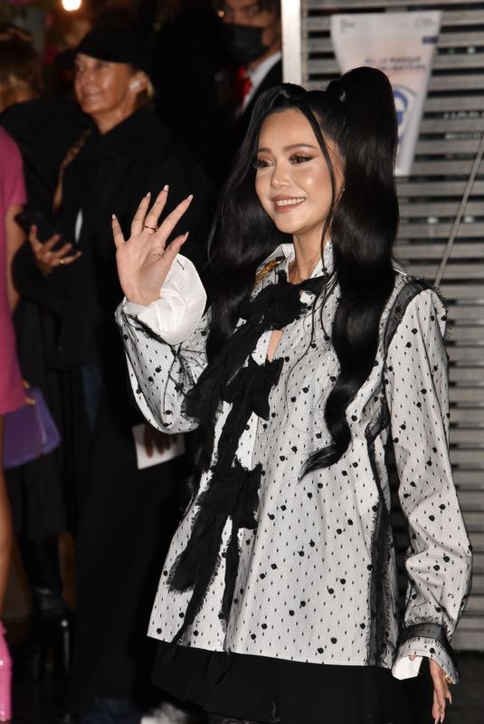 BELLA POARCH Arrives at Valentino Fashion Show in Paris 10/01/2021