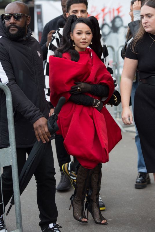 BELLA POARCH Leaves L’Oreal Show at Paris Fashion Week 10/03/2021