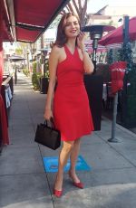 BLANCA BLANCO in a Red Dress Out in Beverly Hills 10/02/2021