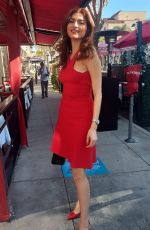 BLANCA BLANCO in a Red Dress Out in Beverly Hills 10/02/2021