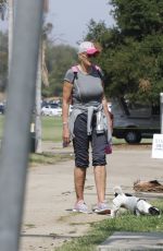 BRIGITTE NIELSEN Out at a Park in Los Angeles 10/04/2021