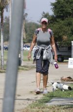BRIGITTE NIELSEN Out at a Park in Los Angeles 10/04/2021
