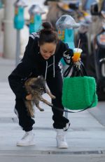 CARA SANTANA Out with Her Dog in West Hollywood 10/09/2021