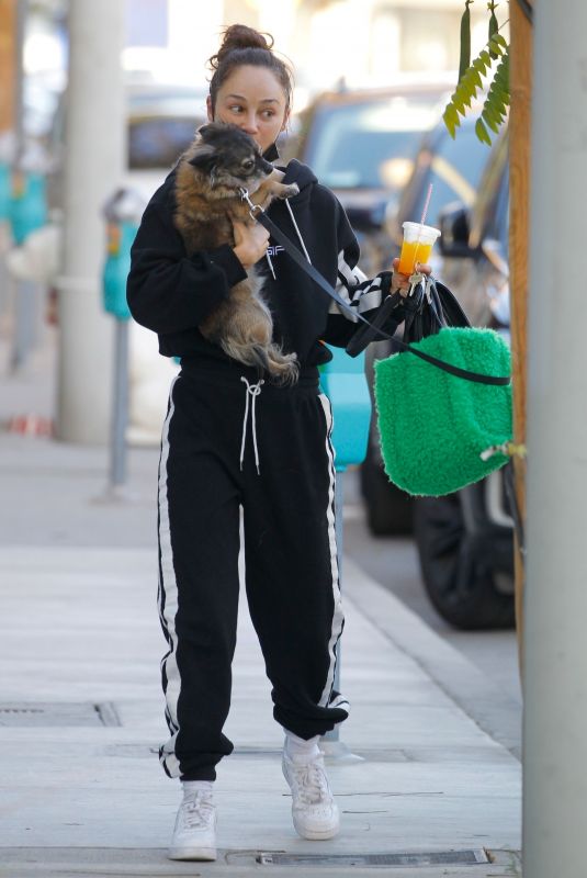 CARA SANTANA Out with Her Dog in West Hollywood 10/09/2021