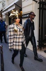 CARDI B Heading from Chanel Store to Dior Store in Paris 09/29/2021