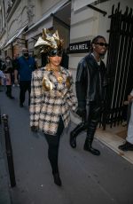 CARDI B Heading from Chanel Store to Dior Store in Paris 09/29/2021