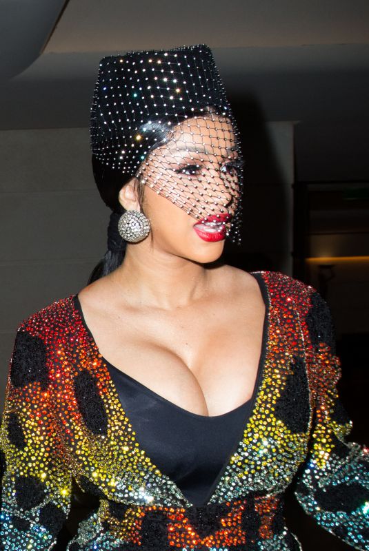 CARDI B Leaves Her Hotel at Paris Fashion Week 10/02/2021