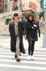 CHRISSY TEIGEN Out for Breakfast in New York 10/26/2021