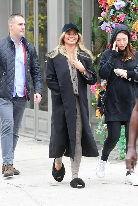 CHRISSY TEIGEN Out with a Friend in New York 10/26/2021