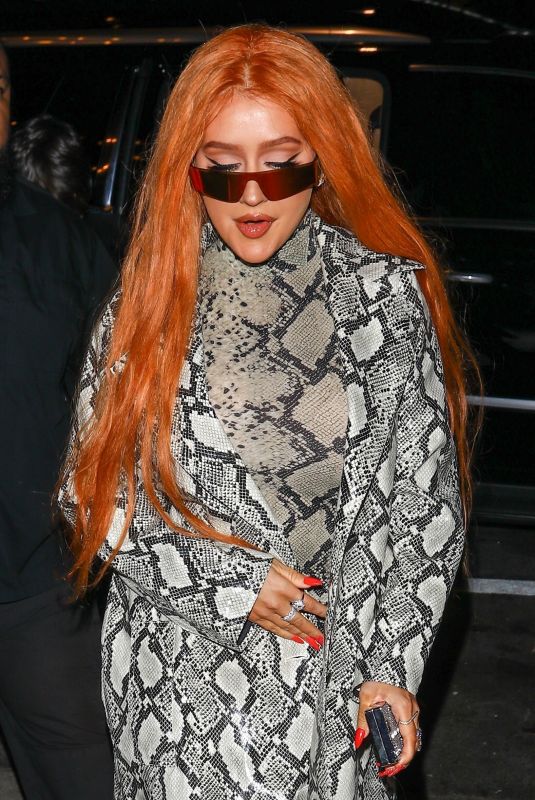 CHRISTINA AGUILLERA Arrives to Her Pa Las Muchachas Party in Los Angeles 10/2/2021