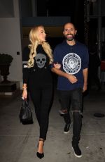 CHRISTINE QUINN and Christian Richard at Spago in Beverly Hills 10/03/2021