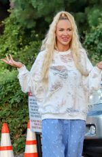 CHRISTINE QUINN Out Eating Cornbread in West Hollywood 10/12/2021