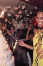 CINDY BRUNA Celebrates Her 27th Birthday at Giuse Trattoria Restaurant in Paris 10/01/2021