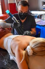 COURTNEY STODDEN Gets New Tattoo in Hollywood 09/30/2021