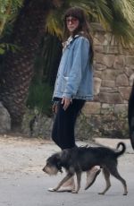DAKOTA JOHNSON Out with Her Dog in Malibu 10/30/2021