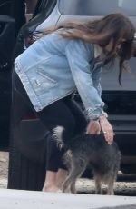 DAKOTA JOHNSON Out with Her Dog in Malibu 10/30/2021