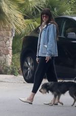 DAKOTA JOHNSON Out with Her Dog in Malibu 10/30/2021