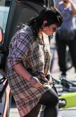 DEMI LOVATO and PARIS HILTON on the Set of Their New Show in West Hollywood 10/13/2021