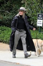 DIANE KEATON Out with Her Golden Retriever in Brentwood 10/23/2021