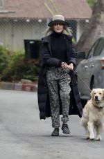 DIANE KEATON Out with Her Golden Retriever in Brentwood 10/23/2021