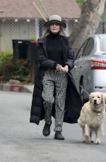 DIANE KEATON Out with Her Golden Retriever in Brentwood 10/23/2021