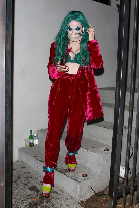 DOVE CAMERON Leaves a Halloween Party in Hollywood 10/30/2021