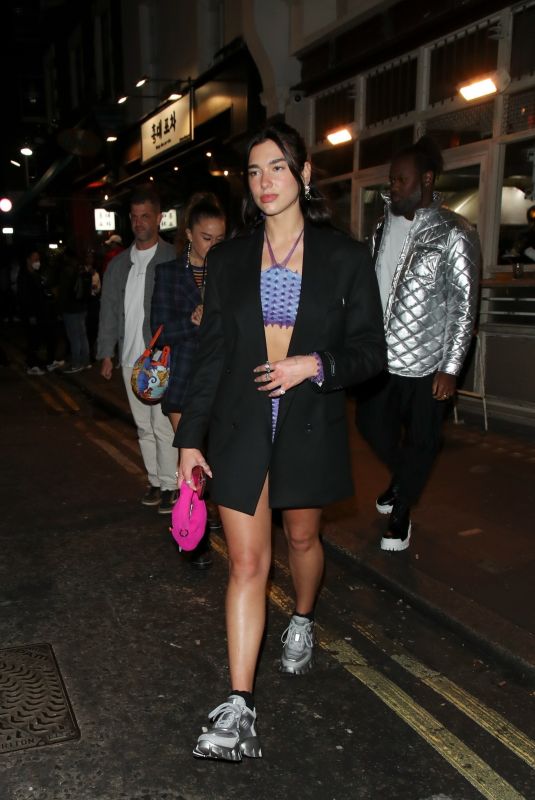 DUA LIPA and Anwar Hadid at Iranian restaurant Berenjak! in London 10/28/2021